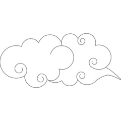 Krea Traditional Cloud Pattern Line Art Illustration