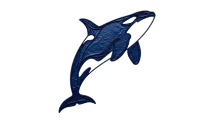 Isolated Blue Killer Whale Ornament, Decorative Object, Marine Animal, Home Decor Accent