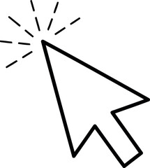 Simple hand drawn cursor clicking with sparkle effect