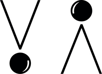 Minimalist abstract art featuring geometric shapes and dots