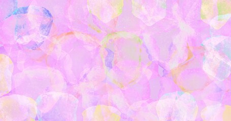 Obraz premium Pink lilac lavender purple pastel abstract watercolor background. Soft light colorful splash. Paper texture brush stain. Rainbow fantasy dreamy art. Elegant design. Template backdrop