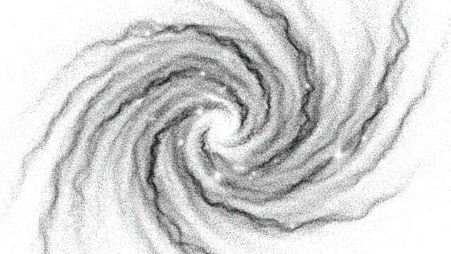 Dust particle powder white and black spiral swirl texture effect design element abstract graphic pattern tornado vortex hurricane transparent background motion blur