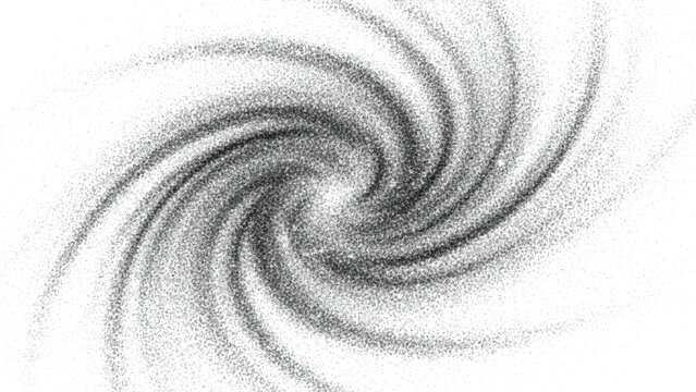 Abstract spiral galaxy. Star dust vortex. Swirl tornado effect. Black and white magic light effect with star dust background. Spinning particles on transparent background. Shiny stardust for game asse