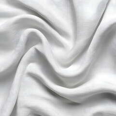 Elegant Soft White Fabric Texture with Wrinkles and Folds for Graphic Design