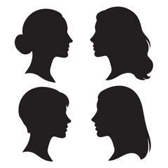Woman heads in profile vector