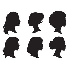 Woman heads in profile vector