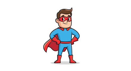 Obraz premium Brave superhero with confident pose ready for action and adventure against villains and protecting