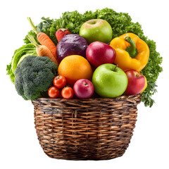 Vibrant Produce Basket Loaded with Fresh Fruits and Vegetables