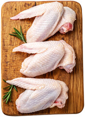 raw fresh chicken wings wings on wood