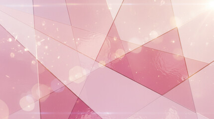 ピンク色の光沢のある幾何学模様の背景