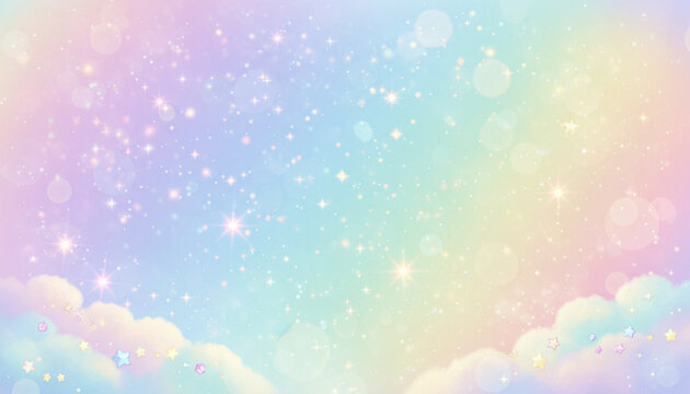 カラフルでキラキラした幻想的なゆめかわいい背景