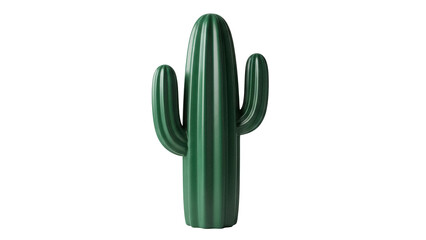 Green saguaro cactus isolated PNG, succulent plant for desert flora and southwestern design on transparent background
