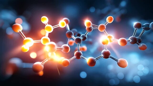 Futuristic chemistry concept, glowing molecular diagrams, chemical formulas display, advanced science visualization, technological research representation, innovative chemistry ill