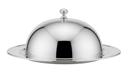 Silver plated butter dish with lid isolated PNG, elegant serving dish for breakfast or brunch on transparent background