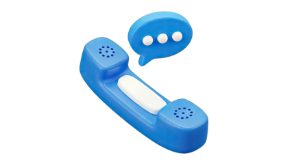 Blue Phone with Speech Bubble: Communication Concept