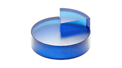 Blue Pie Chart Showing Growth on White Background