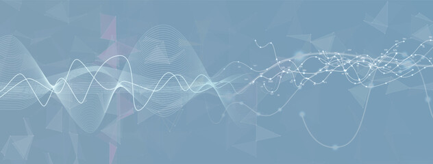 Technology and science dynamic banner or header. Connected neural network