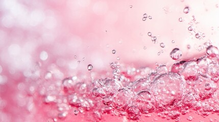 Bubbles rise in sparkling liquid during daytime activity in bright setting