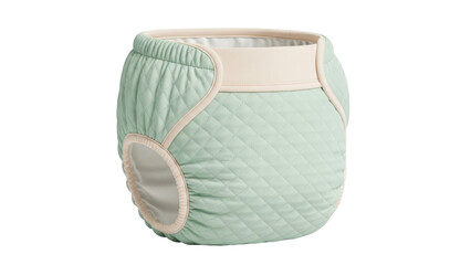 Isolated baby diaper training pants, cute pastel green color and soft elastic band design