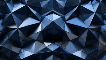 Abstrakcyjne geometryczne tło 3D z niebieskich trójkątnych powierzchni