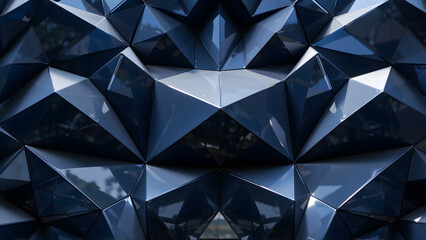 Obraz premium Ciemna geometryczna powierzchnia z trójwymiarowych faset