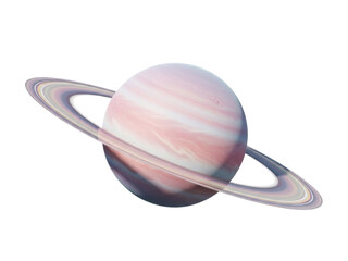 Isolated Planet with Rings, Artistic Pastel Pink Globe, Universe and Space, Exploration Concept © Isabel