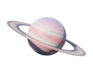 Isolated Planet with Rings, Artistic Pastel Pink Globe, Universe and Space, Exploration Concept