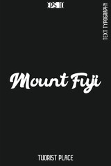 Famous World Landmarks Typography Vector Design – Tourist Place Lettering Art -    Mount Fuji Japan