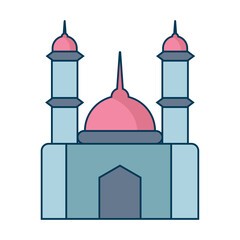 Stylized Mosque Building Icon  Flat Design Vector Graphic