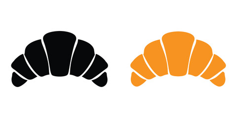 Croissant silhouette vector illustration, croissant flat icon vector