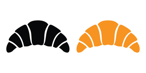 Croissant silhouette vector illustration, croissant flat icon vector