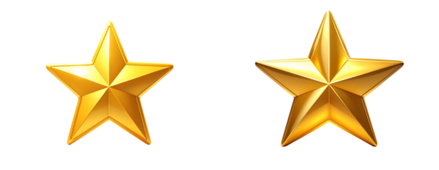 Glowing Five-Pointed Star, Front View, Isolated