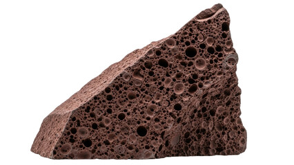Isolated porous volcanic rock with bubbly texture a geological specimen for study