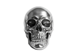 Obraz premium Silver Skull on White Background