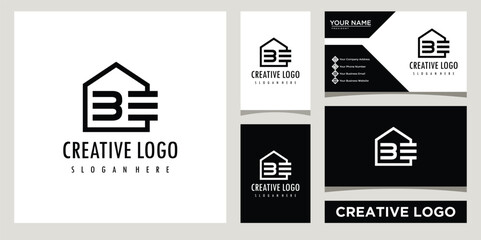 Real Estate Logo. Luxury Logo. Construction Architecture Building Logo Template with business card design.