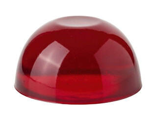 Isolated red transparent dome, emergency beacon or warning light accessory, shiny object