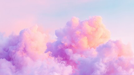 Fototapeta premium Clouds in shades of pink and purple during sunset in a clear sky