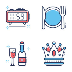 Take your hands on this amazing christmas icons in flat outline style