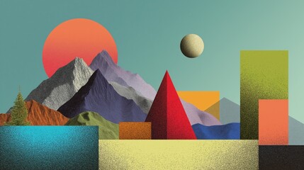 geometric abstract background creative Avant-garde vibrant colorful 