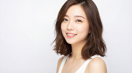 Beautiful young asian woman smiling with teeth