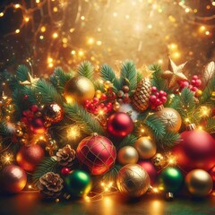 Festive Christmas Ornament and Decoration Display
