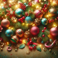 Festive Christmas Ornament and Decoration Display
