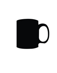 black cup of tea vector