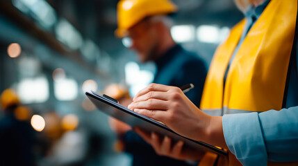 Faceless Asian female engineers hands discussing technical strategies power plant site communication expertise collaboration maintenance reliable industrial energy production