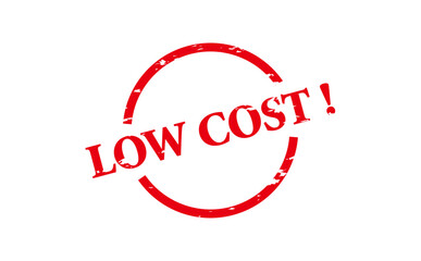 LOW COST ! - LOW COST ! text written on Red Rubber Stamp 
