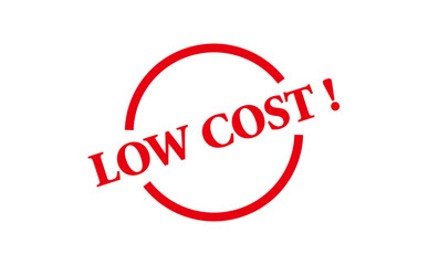 LOW COST ! - LOW COST ! text written on Red Rubber Stamp 
