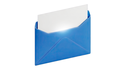 Blue Envelope with Blank Card - Communication Concept