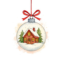 christmas card with christmas tree