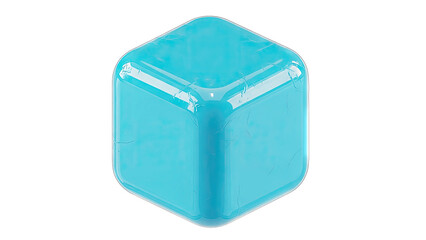 Blue Cube Isolated on White Background