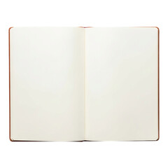 Fototapeta premium Open blank notebook isolated on white background with empty pages for writing sketching and planning concepts